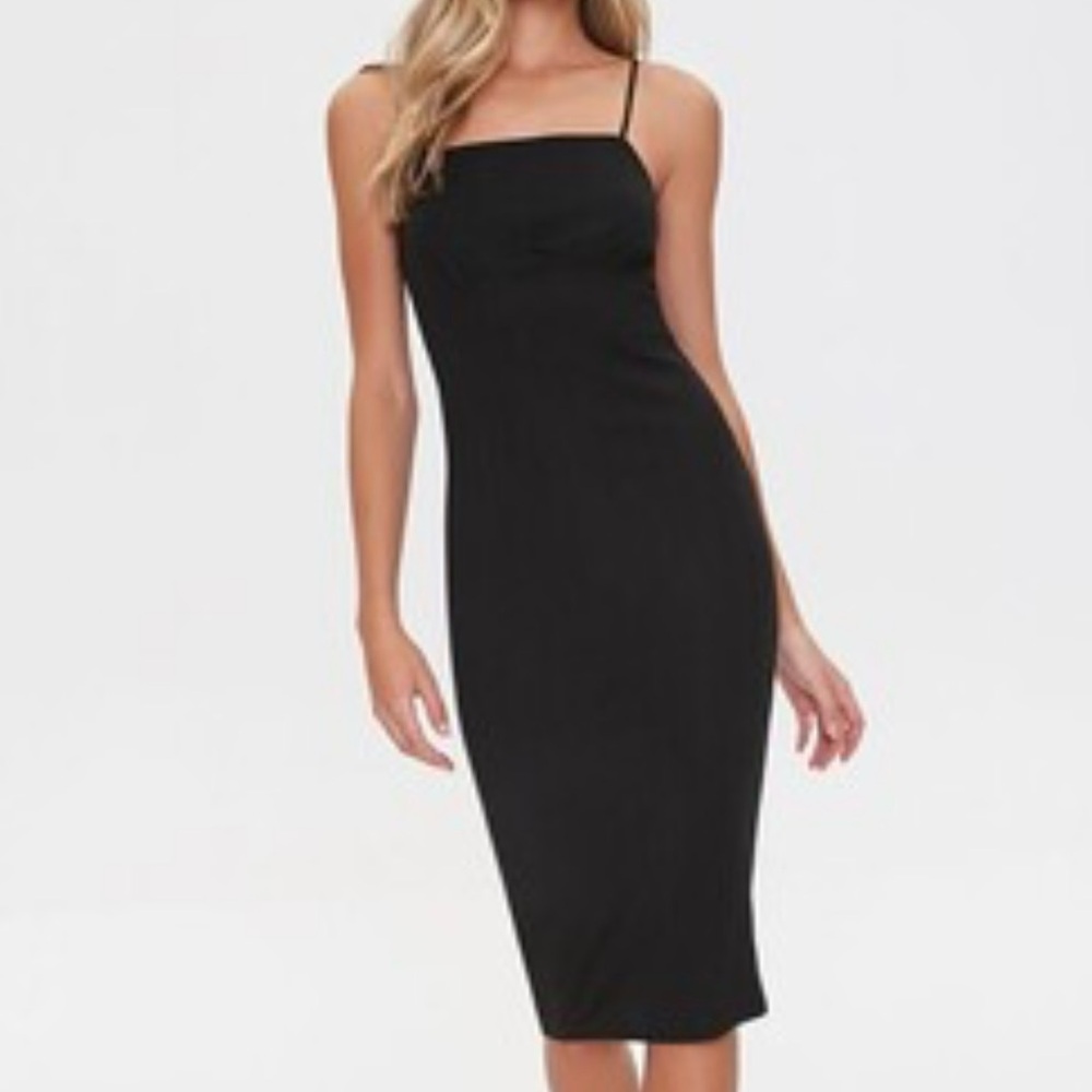 F21 ribbed square neck midi dress - Picture 1 of 7